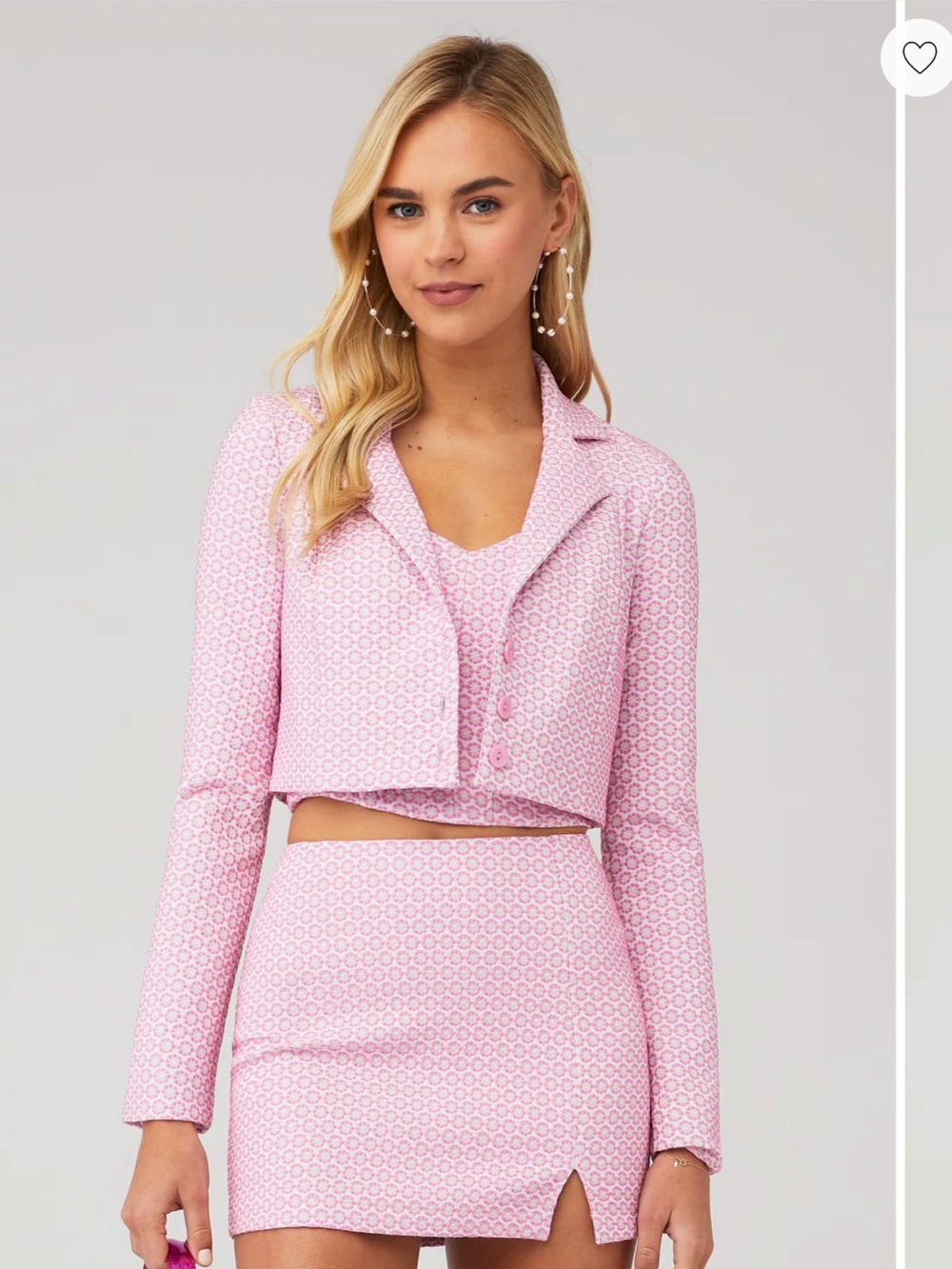 Show Me Your MuMu Pink Jacket with Subtle Pattern